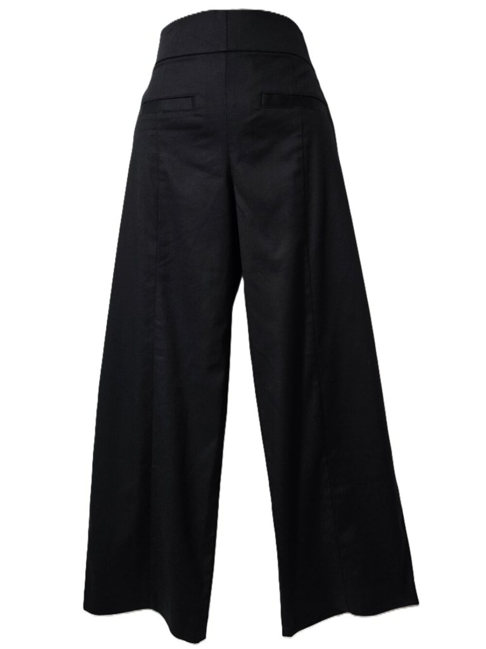 Everlane Tailored Drape Seam Pants 2 2R Wide Leg Mid Rise Ankle Black Career NEW - Picture 3 of 6